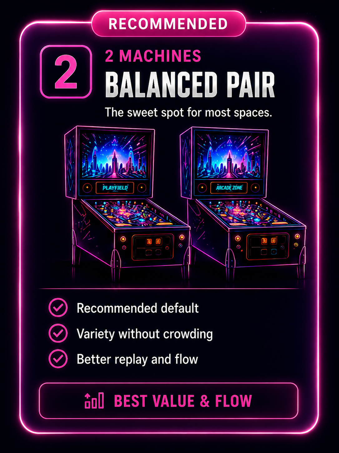 Two-machine pinball setup — balanced pair most teams start with.